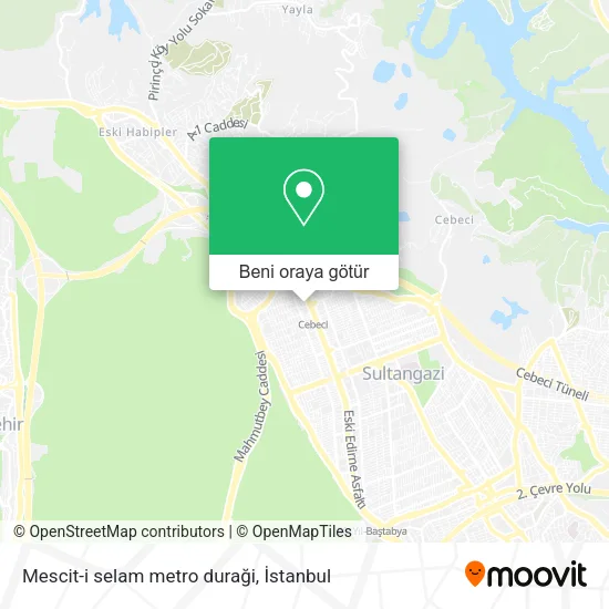 Mescit-i selam metro duraği harita