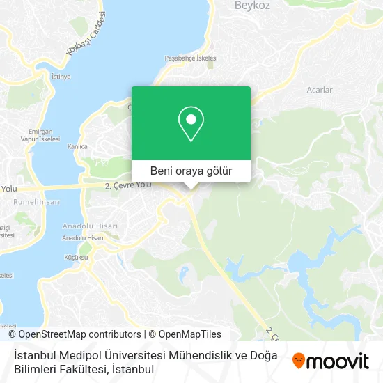 İstanbul Medipol Üniversitesi Mühendislik ve Doğa Bilimleri Fakültesi harita