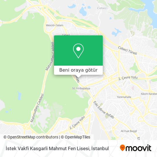 İstek Vakfi Kasgarli Mahmut Fen Lisesi harita