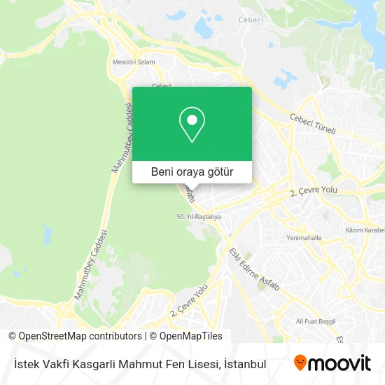 İstek Vakfi Kasgarli Mahmut Fen Lisesi harita