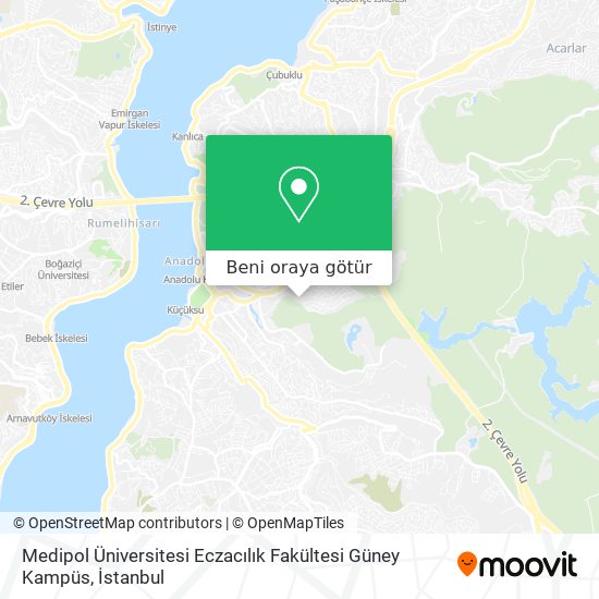 Medipol Üniversitesi Eczacılık Fakültesi Güney Kampüs harita