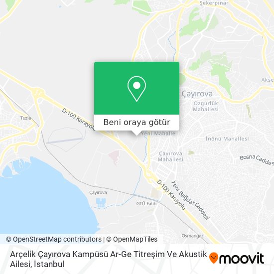 Arçelik Çayırova Kampüsü Ar-Ge Titreşim Ve Akustik Ailesi harita