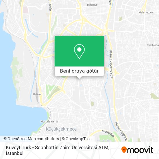 Kuveyt Türk - Sebahattin Zaim Üniversitesi ATM harita