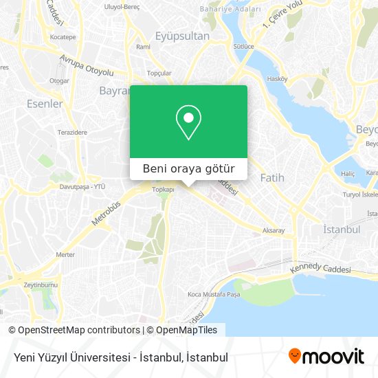 Yeni Yüzyıl Üniversitesi - İstanbul harita