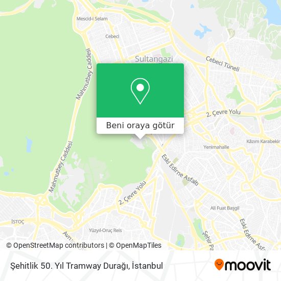 Şehitlik 50. Yıl Tramway Durağı harita