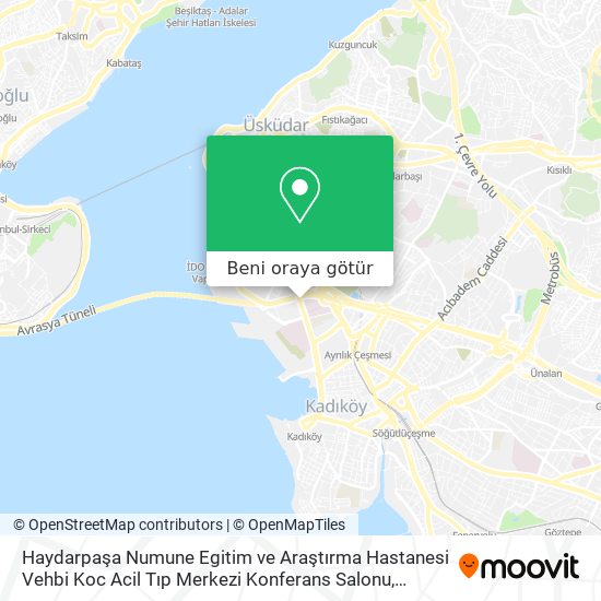 Haydarpaşa Numune Egitim ve Araştırma Hastanesi Vehbi Koc Acil Tıp Merkezi Konferans Salonu harita