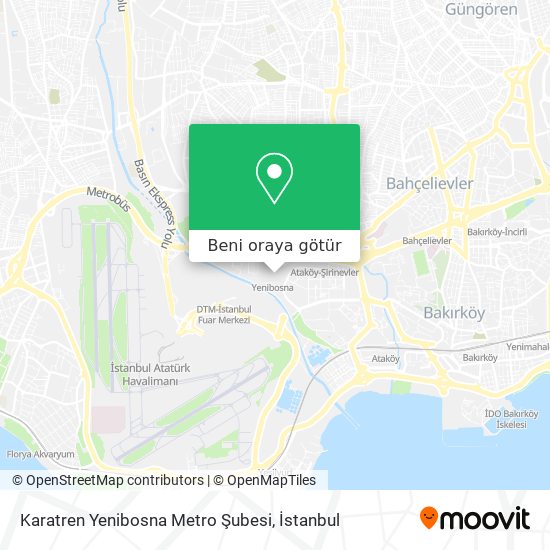 Karatren Yenibosna Metro Şubesi harita