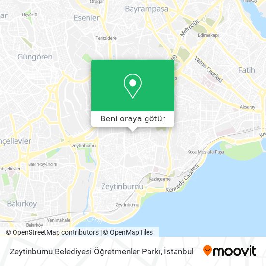 Zeytinburnu Belediyesi Öğretmenler Parkı harita