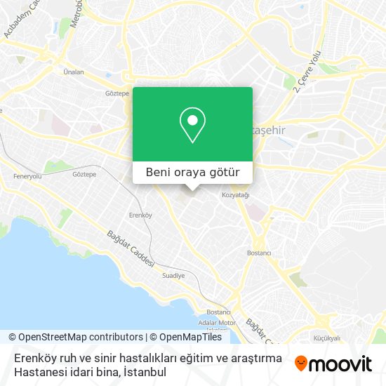 Erenköy ruh ve sinir hastalıkları eğitim ve araştırma Hastanesi idari bina harita