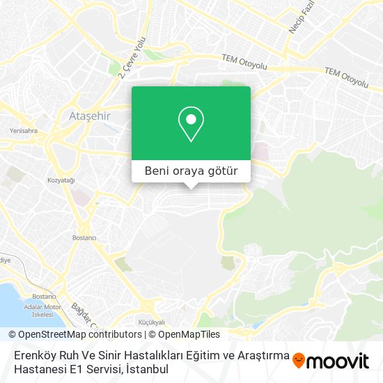 Erenköy Ruh Ve Sinir Hastalıkları Eğitim ve Araştırma Hastanesi E1 Servisi harita