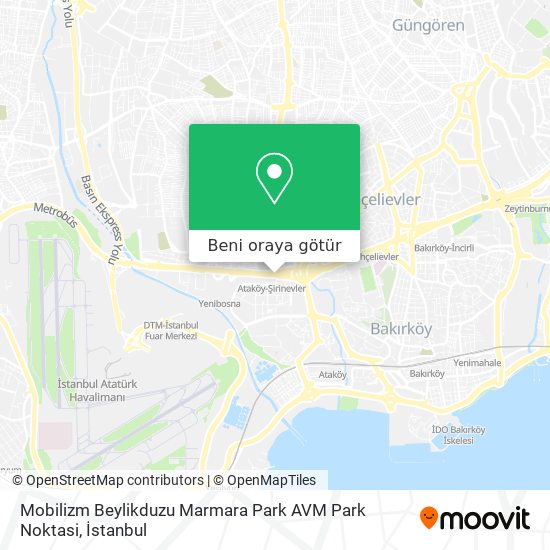 Mobilizm Beylikduzu Marmara Park AVM Park Noktasi harita