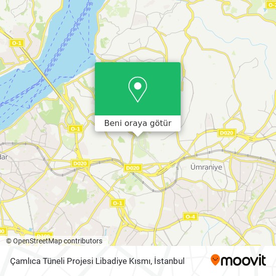 Çamlıca Tüneli Projesi Libadiye Kısmı harita