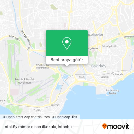 ataköy mimar sinan ilkokulu harita