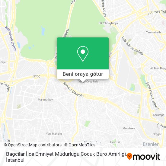 Bagcilar İlce Emniyet Mudurlugu Cocuk Buro Amirligi harita