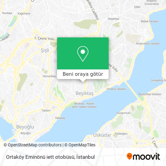 Ortaköy Eminönü iett otobüsü harita