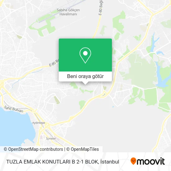 TUZLA EMLAK KONUTLARI B 2-1 BLOK harita