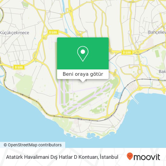 Atatürk Havalimani Dış Hatlar D Kontuarı harita