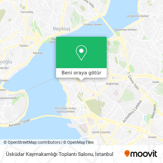 Üsküdar Kaymakamlığı Toplantı Salonu harita