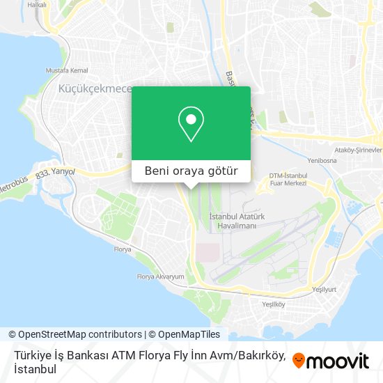 Türkiye İş Bankası ATM Florya Fly İnn Avm / Bakırköy harita