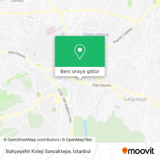 Bahçeşehir Koleji Sancaktepe harita