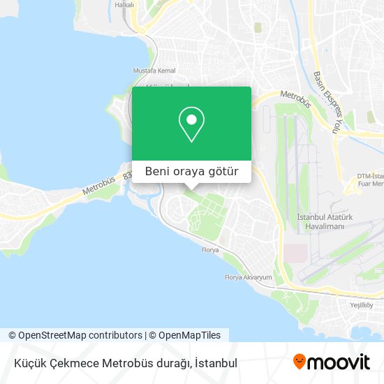 Küçük Çekmece Metrobüs durağı harita