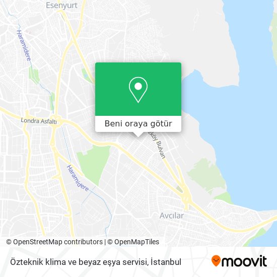 Özteknik klima ve beyaz eşya servisi harita