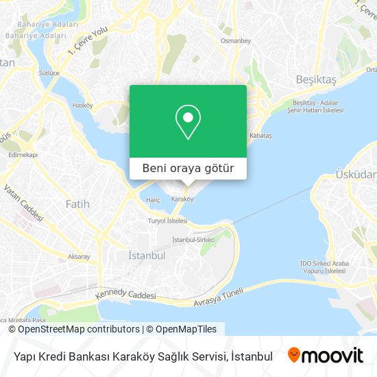 Yapı Kredi Bankası Karaköy Sağlık Servisi harita