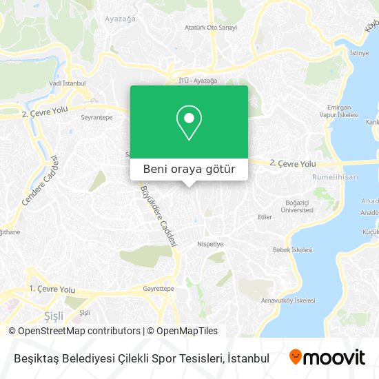 Beşiktaş Belediyesi Çilekli Spor Tesisleri harita