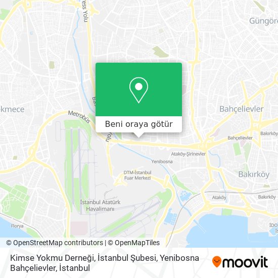 Kimse Yokmu Derneği, İstanbul Şubesi, Yenibosna Bahçelievler harita