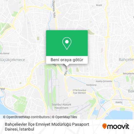 Bahçelievler İlçe Emniyet Müdürlüğü Pasaport Dairesi harita