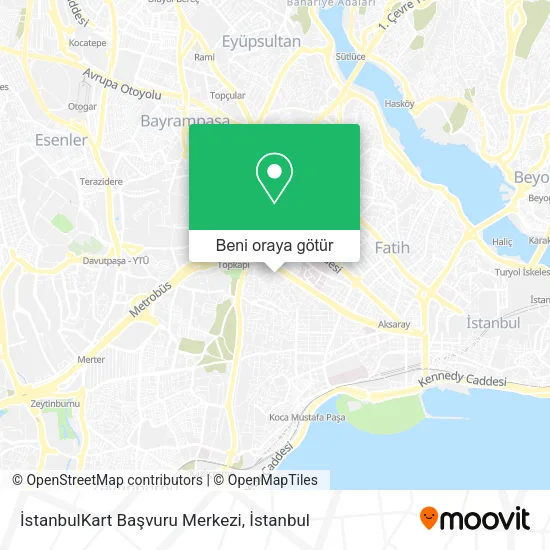 İstanbulKart Başvuru Merkezi harita