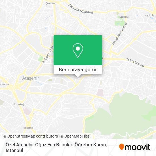 Özel Ataşehir Oğuz Fen Bilimleri Öğretim Kursu harita