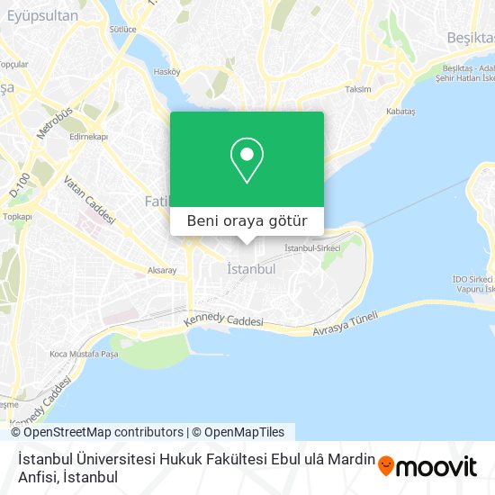 İstanbul Üniversitesi Hukuk Fakültesi Ebul ulâ Mardin Anfisi harita