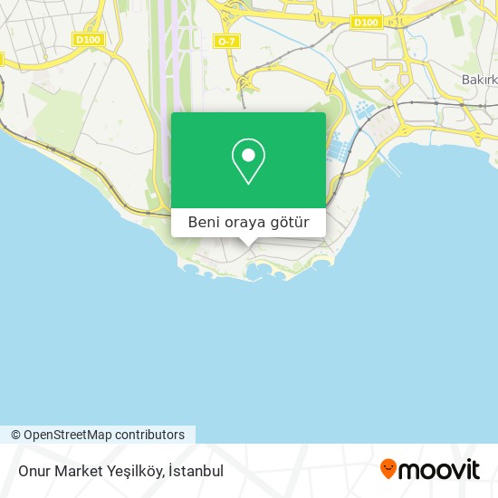 Onur Market Yeşilköy harita