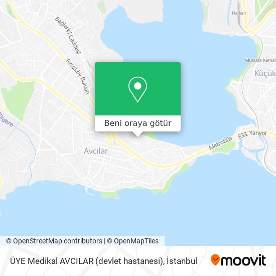 ÜYE Medikal AVCILAR (devlet hastanesi) harita