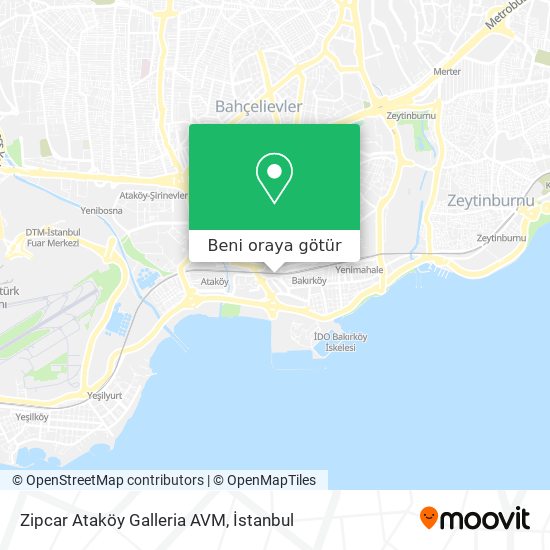 Zipcar Ataköy Galleria AVM harita