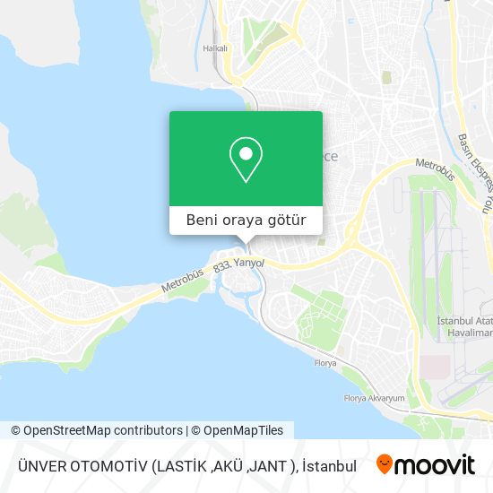 ÜNVER OTOMOTİV (LASTİK ,AKÜ ,JANT ) harita