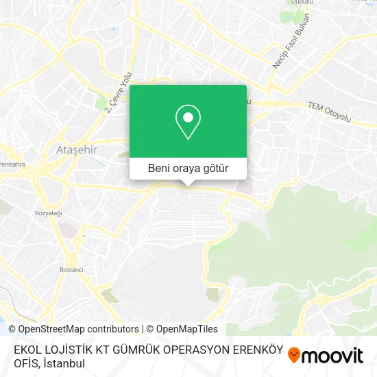 EKOL LOJİSTİK KT GÜMRÜK OPERASYON ERENKÖY OFİS harita