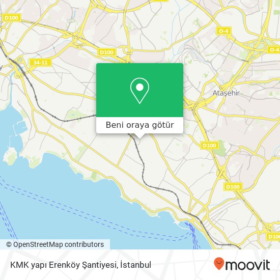 KMK yapı Erenköy Şantiyesi harita