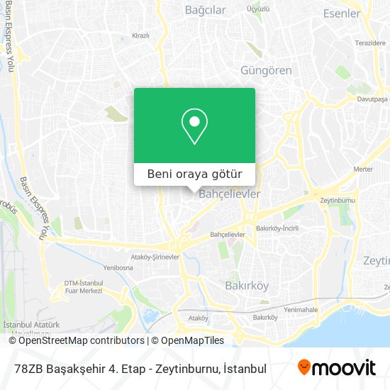 78ZB Başakşehir 4. Etap - Zeytinburnu harita
