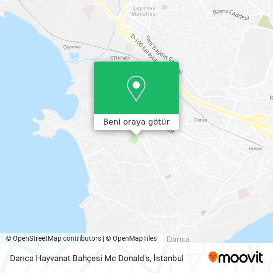 Darıca Hayvanat Bahçesi Mc Donald's harita