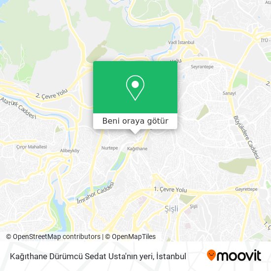 Kağıthane Dürümcü Sedat Usta'nın yeri harita