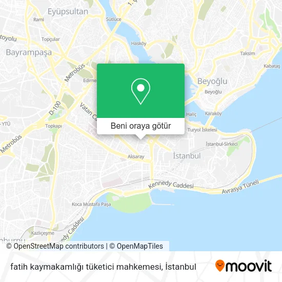 fatih kaymakamlığı tüketici mahkemesi harita