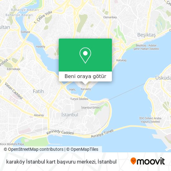 karaköy İstanbul kart başvuru merkezi harita