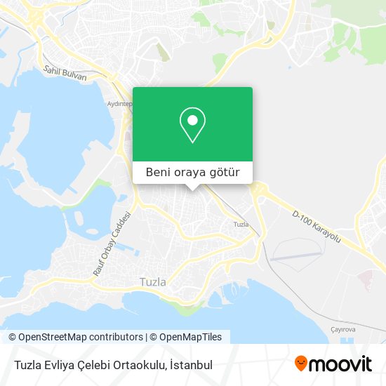 Tuzla Evliya Çelebi Ortaokulu harita
