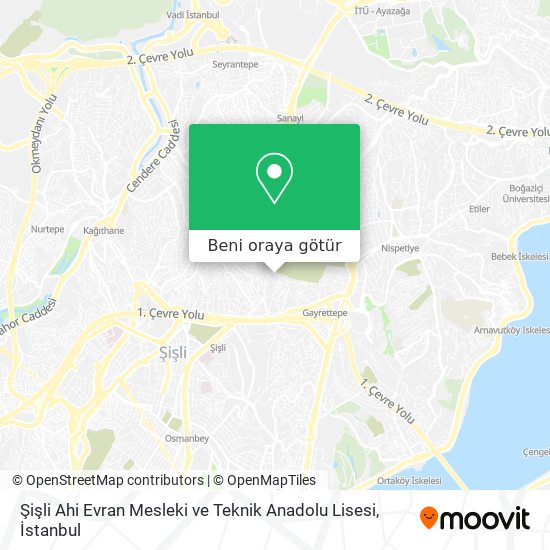 Şişli Ahi Evran Mesleki ve Teknik Anadolu Lisesi harita