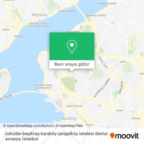 üsküdar-beşiktaş-karaköy-çengelköy iskelesi dentur avrasya harita