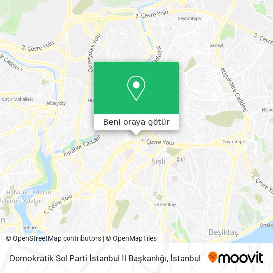 Demokratik Sol Parti İstanbul İl Başkanlığı harita