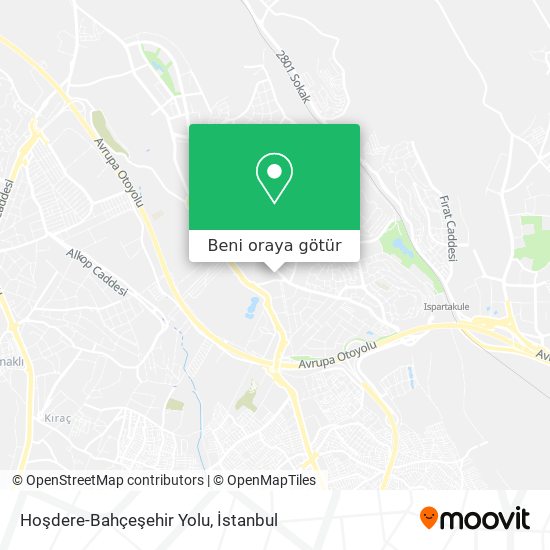Hoşdere-Bahçeşehir Yolu harita
