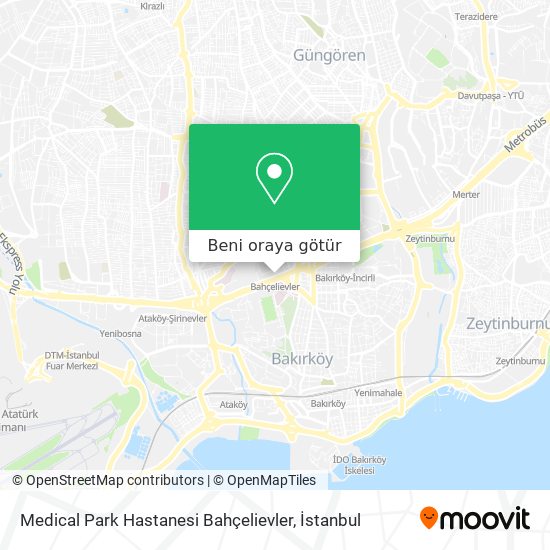 Medical Park Hastanesi Bahçelievler harita
